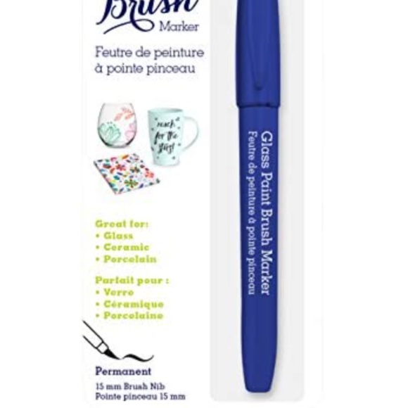 Glass Paint Brush Marker Permanent 15mm, Blue - Picture 3 of 5